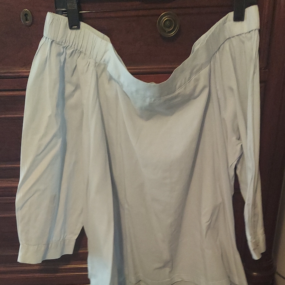 LOFT Light Blue Off-Shoulder Top